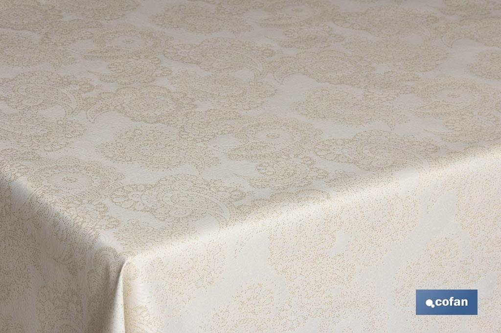 MANTEL JACQUARD LINO ORO 1,40x2,0mt MODELO VELONIA