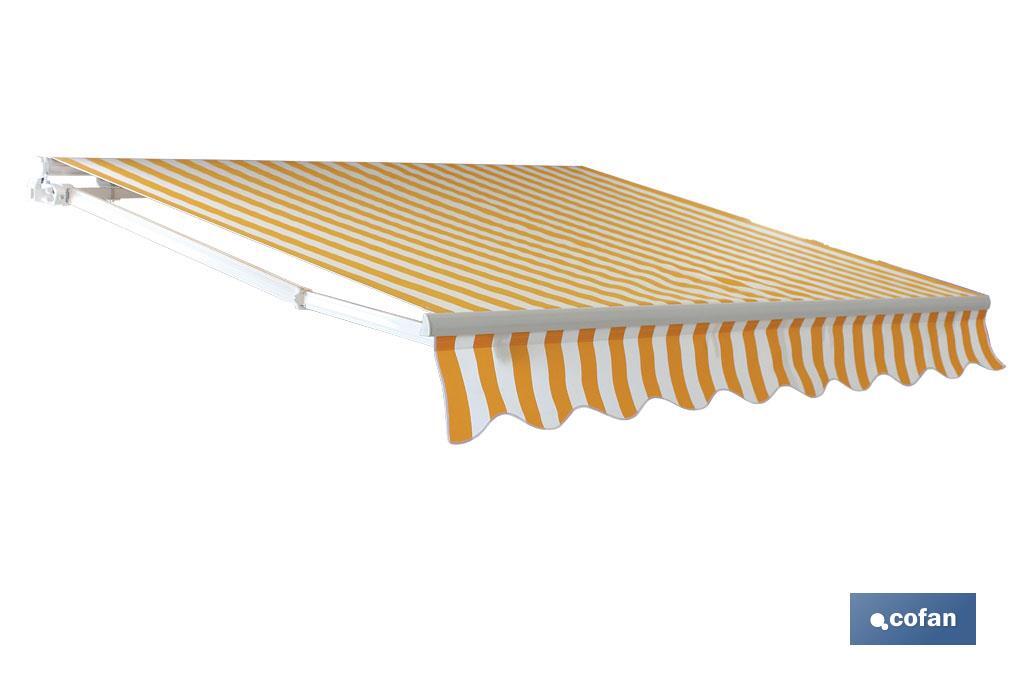 TOLDO MODELO NQ001 COLOR AMAR/BLANCO 4x3,0mts MOTOR