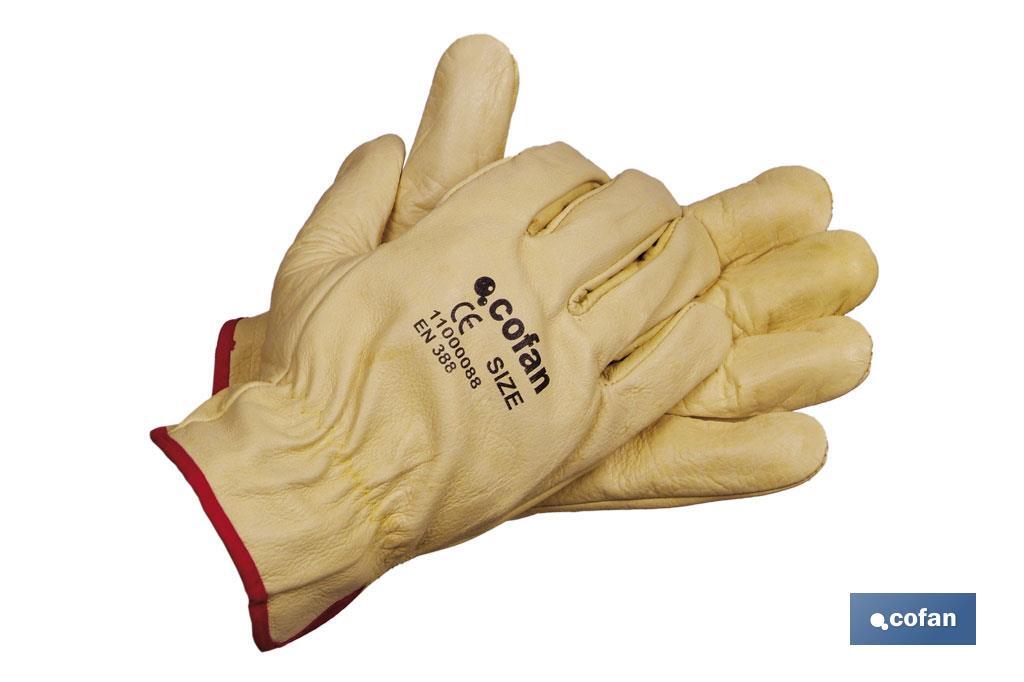 GUANTES PIEL VACUNO AMARILLO T-10 (PACK: 12 UDS)