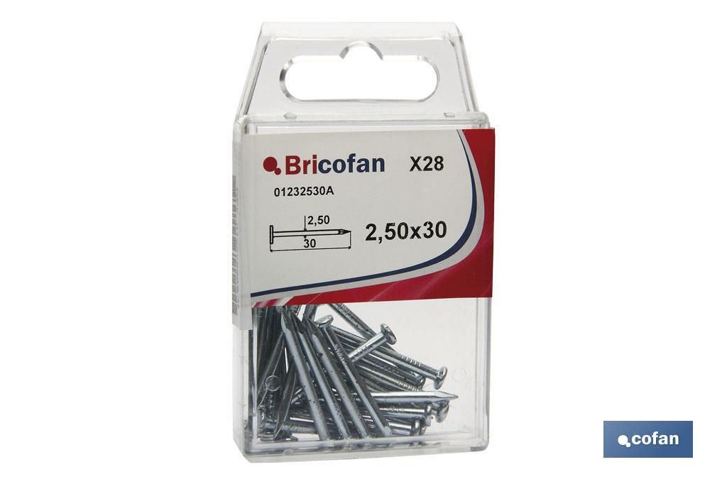 BL 12 UDS PUNTA ACERO C. PLANA Z. 3,4X50MM (PACK: 12 UDS)