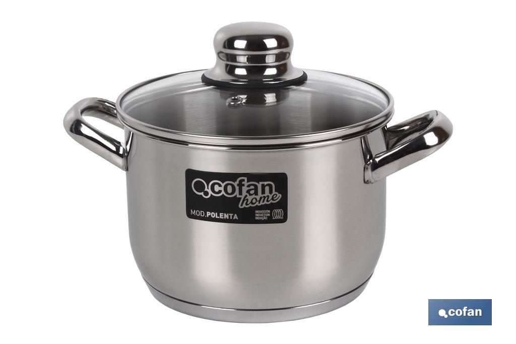 CACEROLA INOX INDUC.5.3L MOD POLENTA T/VIDRIO Ø220 MM (PACK: 1 UDS)