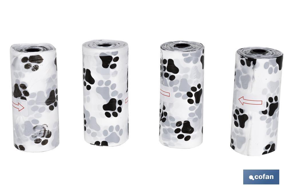 PACK 4 ROLLOS BOLSAS DE BASURA PARA EXCREMENTOS DE MASCOTAS TASMANIA 15UNIDADES CADA ROLLO 35,5X23CM (PACK: 1 UDS)