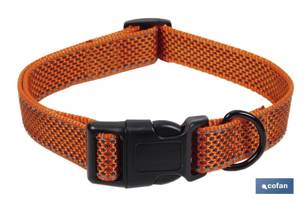 COLLAR PARA PERROS REFLECTANTE NARANJA REINA 1,5X30-45CM (PACK: 1 UDS)