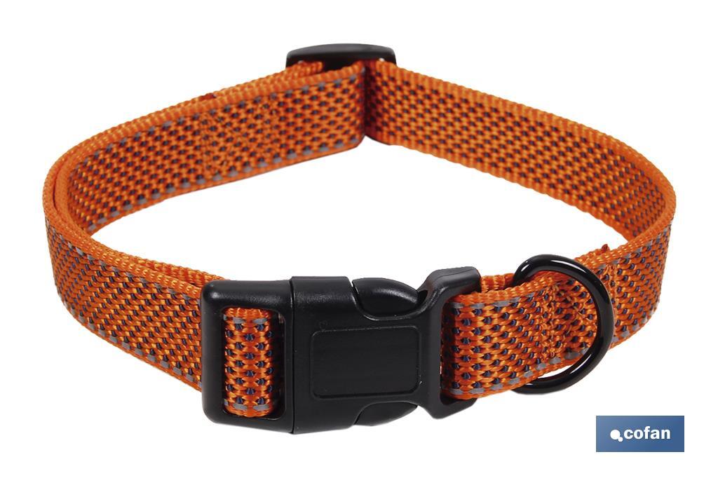 COLLAR PARA PERROS  REFLECTANTE NARANJA REINA 2,5X40-55CM (PACK: 1 UDS)