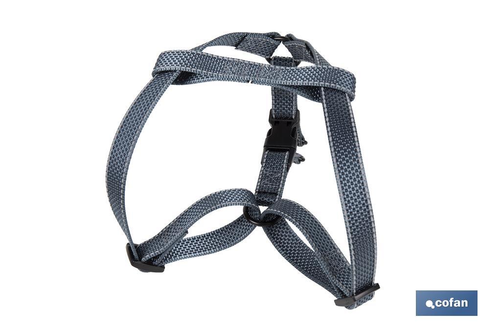 ARNES PARA PERROS REFLECTANTE GRIS DAMA 2,5X50-70CM (PACK: 1 UDS)