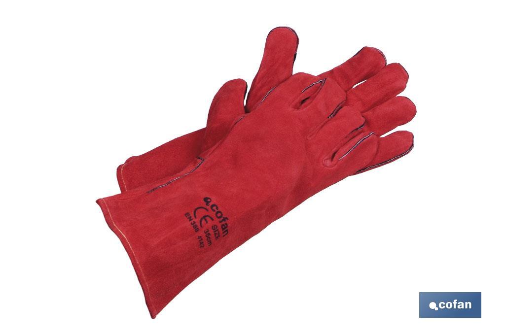 GUANTE ROJO SOLDADOR (PACK: 12 UDS)