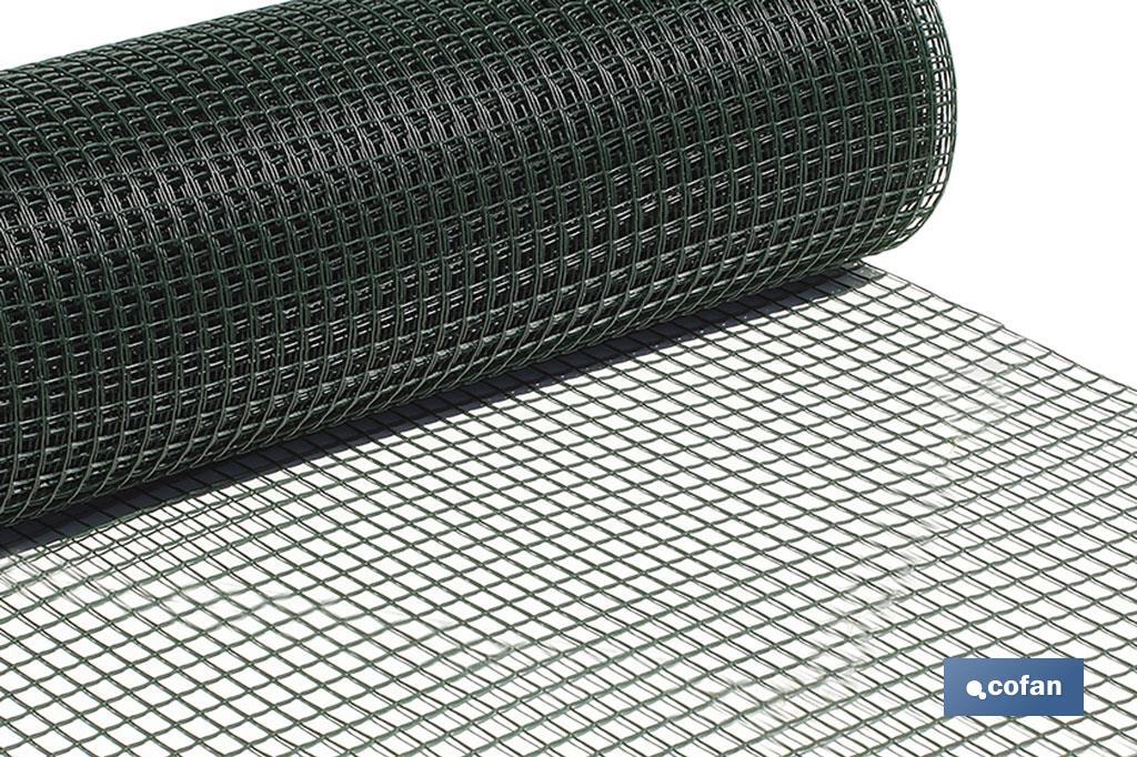 MALLA PLAST. CUADRADA JARDIN 20mm VERDE 1x25m (PACK: 1 UDS)