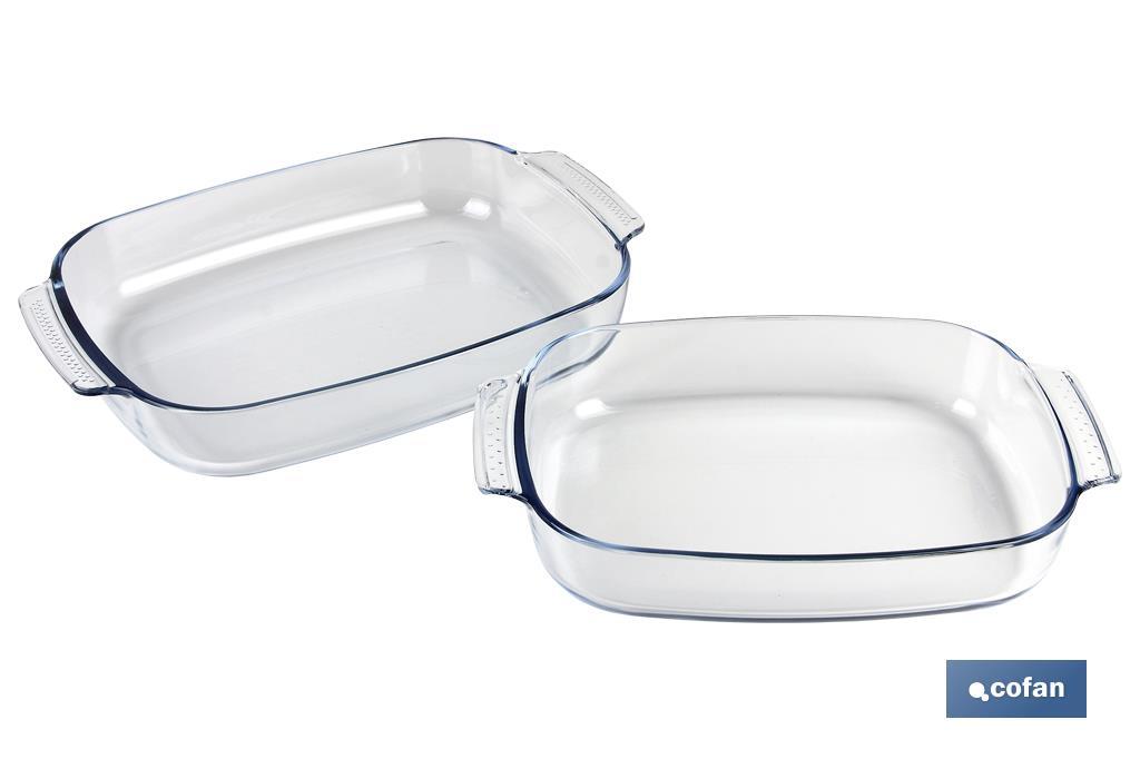 SET DE 2 FUENTES OVALES DE VIDRIO BOROSILICATO MODELO BARITINA 2700 ML - 3800 ML (PACK: 1 UDS)