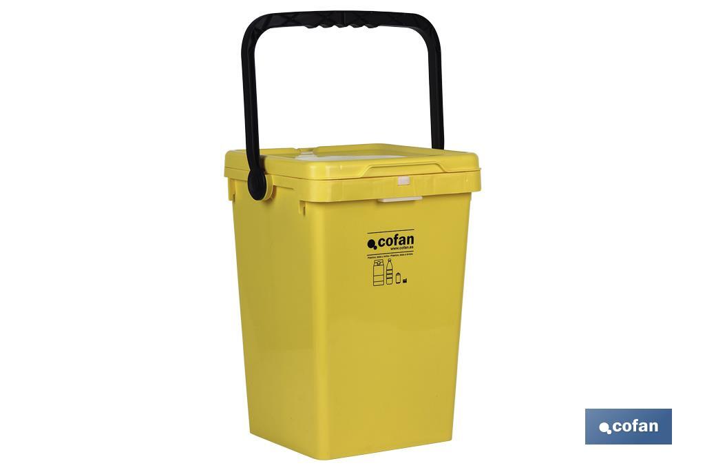 CONTENEDOR AMARILLO PARA PLASTICOS-LATAS, MODELO CHALTEN 25L.