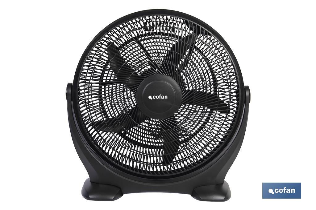 VENTILADOR DE SUELO  5 PALAS 3 VELOCIDADES 90W MODELO TOLEDANO NEGRO