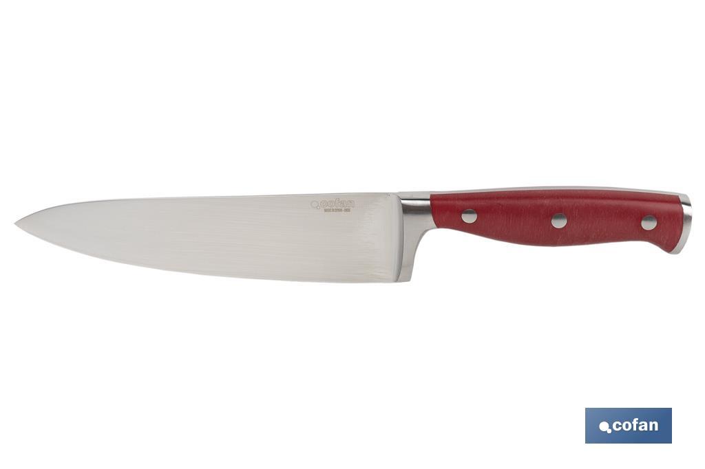 CUCHILLO COCINA HOJA 17cm MODELO AGUACEJO ROJO (PACK: 1 UDS)