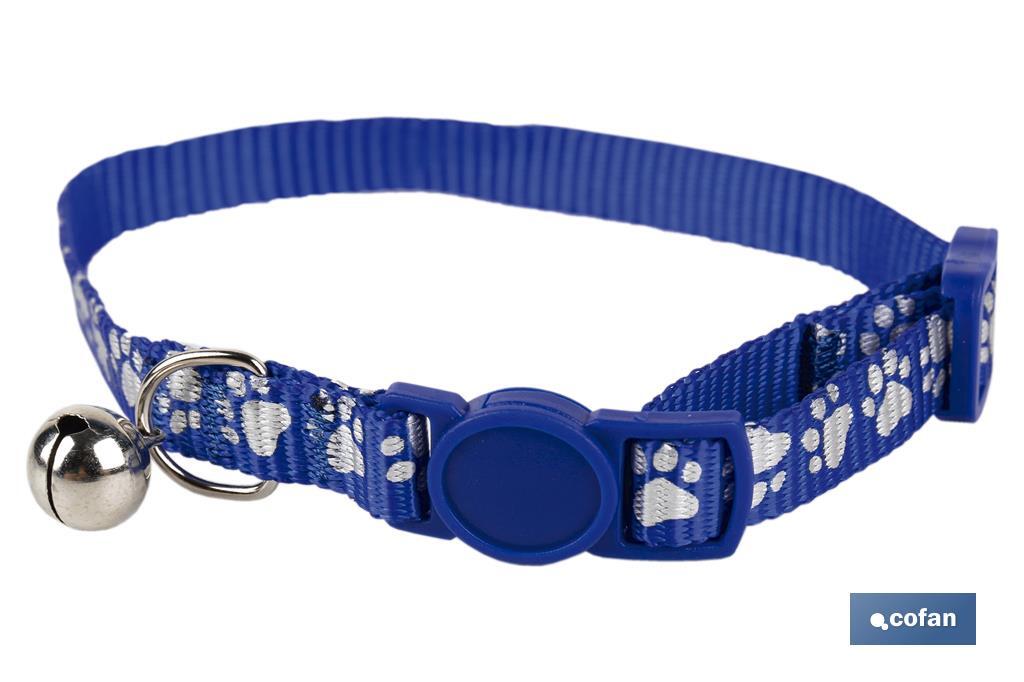 COLLAR CON CASCABEL GATOS AZUL MAY 1CMX32CM (PACK: 1 UDS)