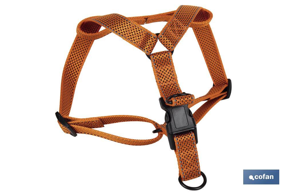 ARNES PARA PERROS REFLECTANTE NARANJA REINA 1,5X30-50CM (PACK: 1 UDS)