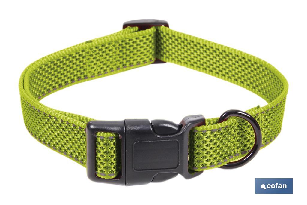 COLLAR PARA PERROS REFLECTANTE VERDE GOLFO 1,5X30-45CM (PACK: 1 UDS)