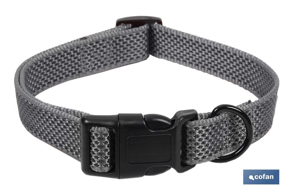 COLLAR PARA PERROS GRIS MODELO ROMA 2.5X45-70cm (PACK: 1 UDS)