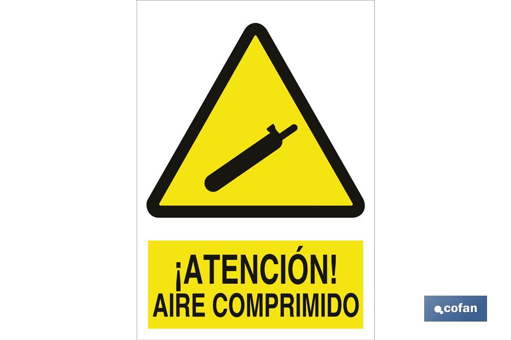 ¡Atención! aire comprimido