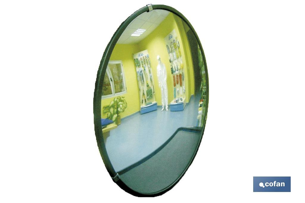 Espejo Interior | Ø30 cm | Soporte de Pared Incluido | Ángulo de Visión de 130° | Para Aparcamientos o Supermercados