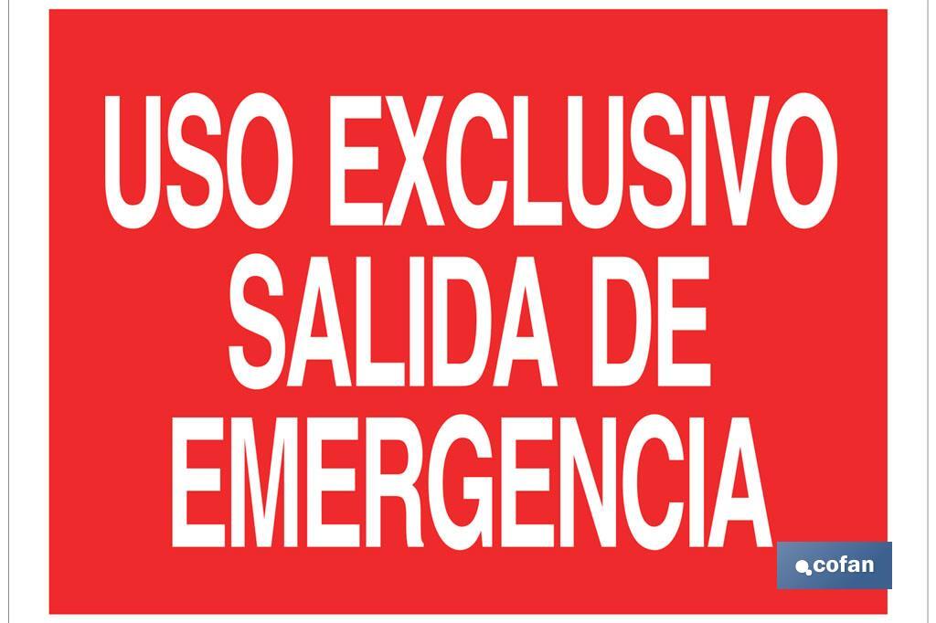 Uso Exclusivo Salida de Emergencia