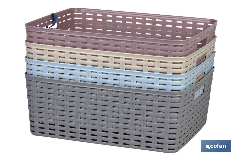 Cesta Multiusos | Capacidad 12 L | Medidas: 36 x 28 x 13,5 cm | Varios Colores | Cesta de Almacenaje | Cesta Organizadora