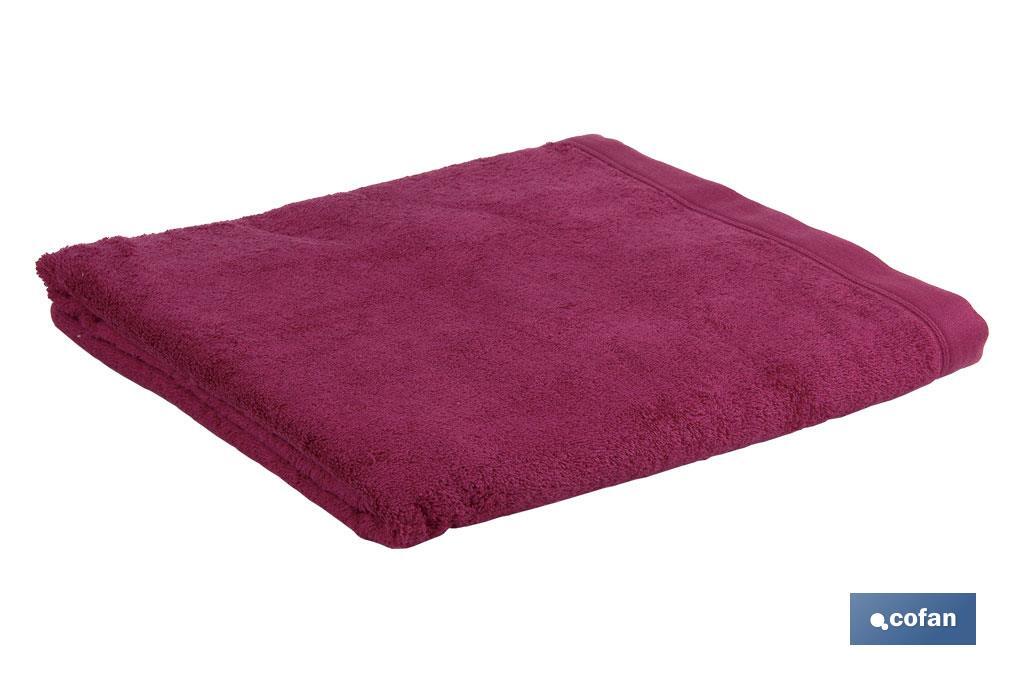 Toalla de baño | Modelo Mar Rojo | Color Púrpura | 100 % Algodón | Gramaje 580 g/m² | Medidas 100 x 150 cm