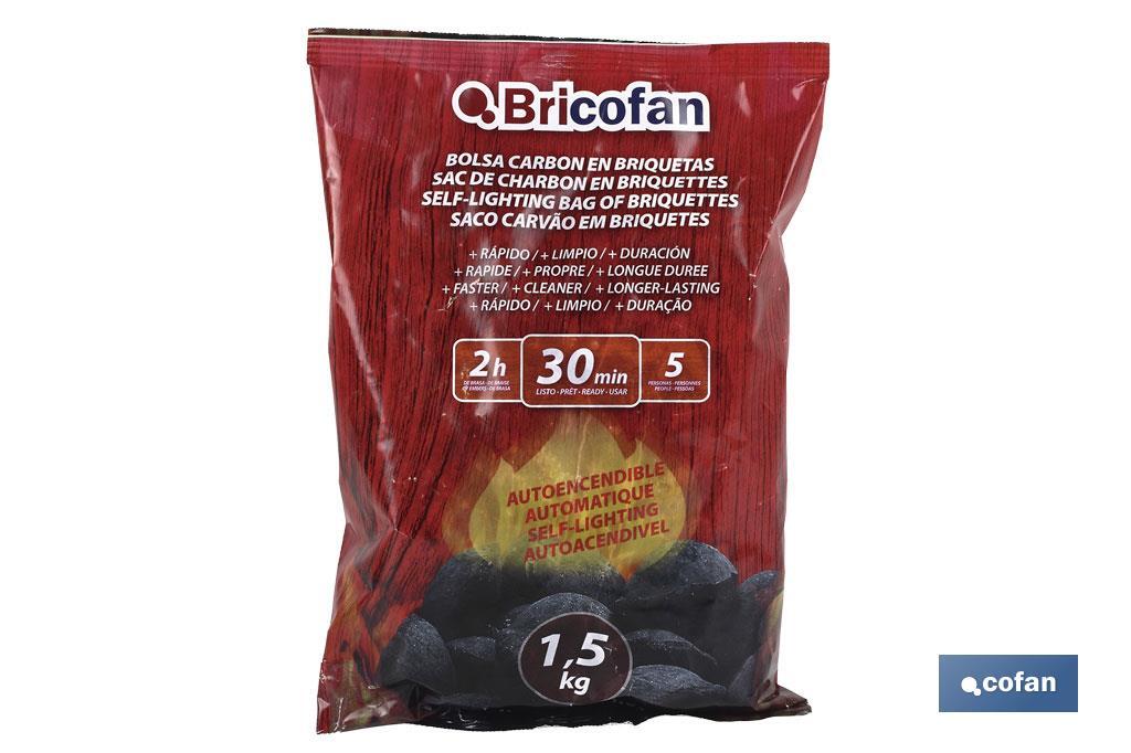 Bolsa carbon en briquetas autoencendibles | Peso 1,5 kgs