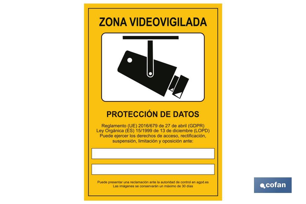 Señal de videovigilancia. El diseño de la señal puede variar, pero en ningún caso se variará el significado de la misma.